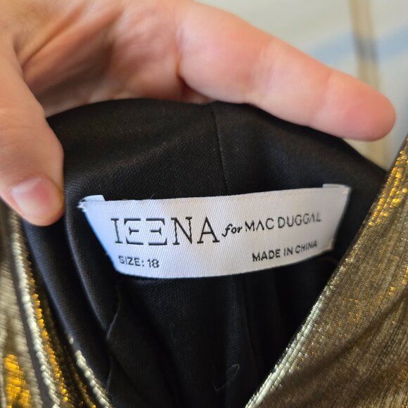 Ieena for Mac Duggal black Tie gold asymmetric dress size 18 NWT - Picture 10 of 10